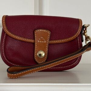 Dooney & Bourke Red and Tan Wristlet